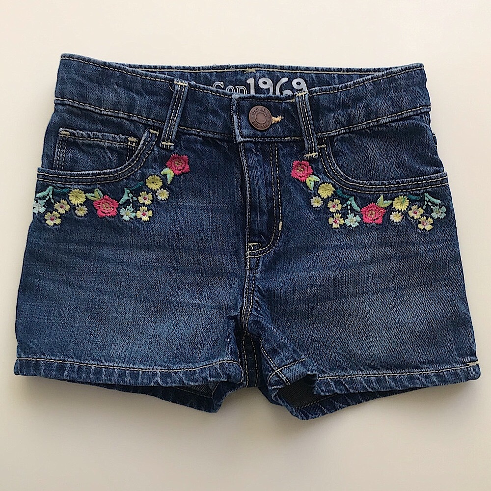 Gap1969 Shortie Collection Embroidered Jean Shorts